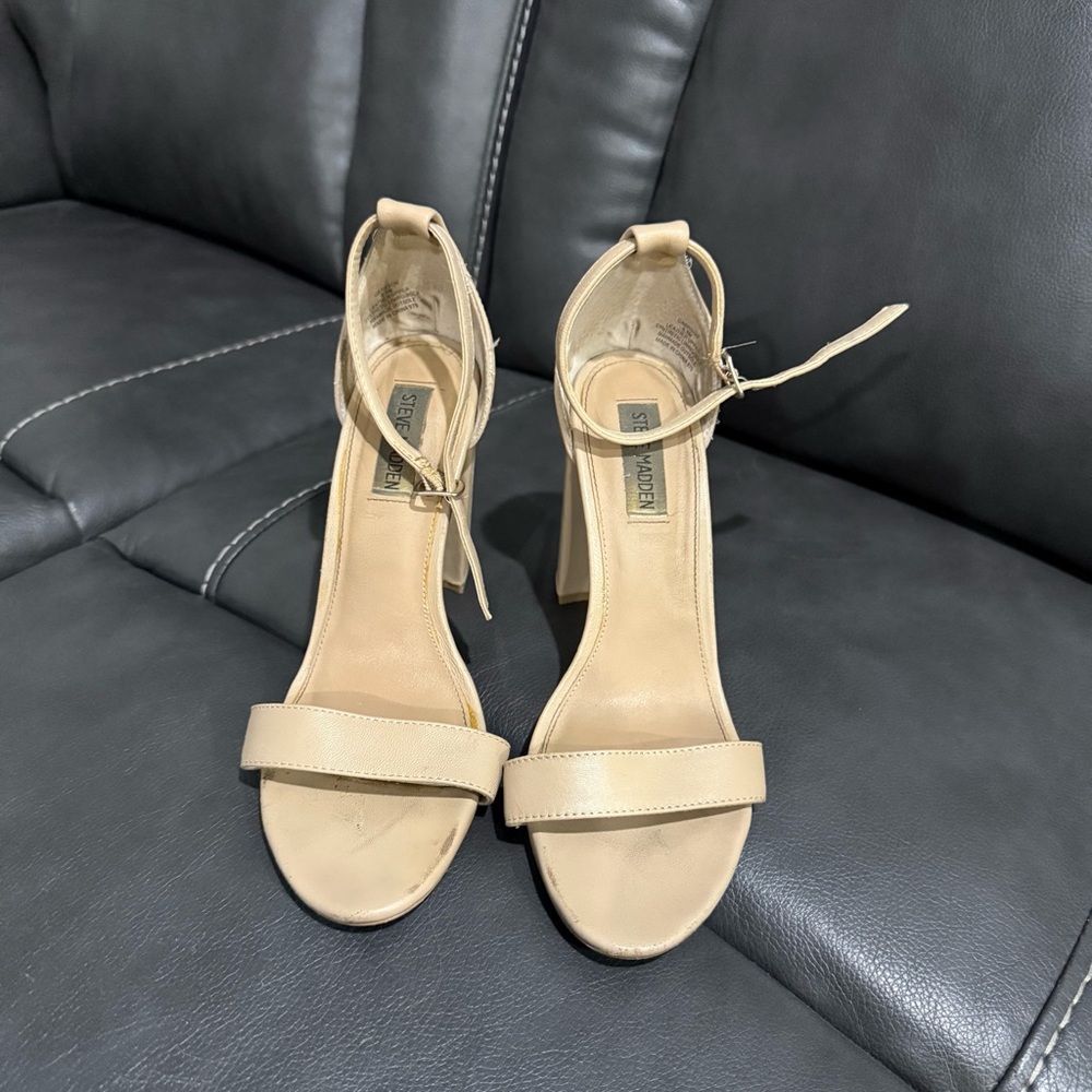 Steve Madden Carson Nude Blush Block Heel Sandals